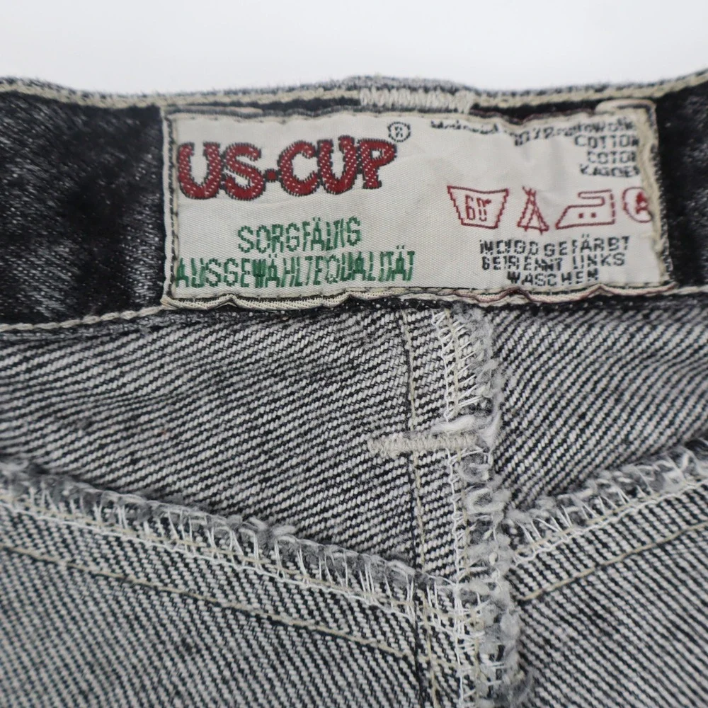 Vintage US-CUP Black Acid Wash Straight Leg Jeans Mens 30x30 High Rise 90s Denim